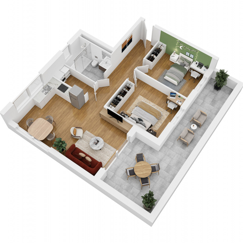 Umfangreiche Ausstattung der Wohnungen